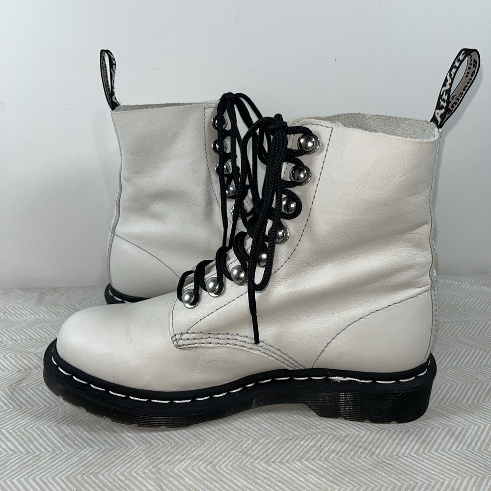 Dr Martens Womens 1460 Pascal HDW Sz 8 White Combat Comfort Retro Y2K 90s Grunge - Picture 10 of 16
